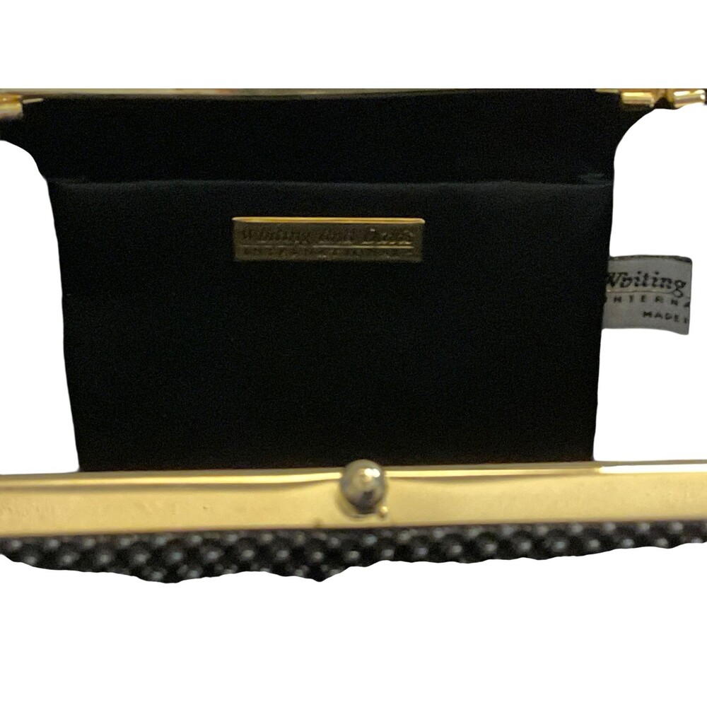Vintage Whiting & Davis Black Mesh Evening Bag Purse with Gold Chain Strap - Picture 4 of 4